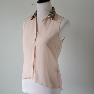 Charlotte Russe women's sheer sleeveless blouse